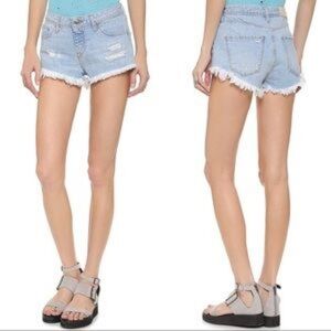 IRO Jeans High Rise Cut Off Distressed Jean Shorts